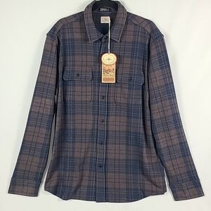 NEW Faherty Men's Legend Sweater Shirt Blue Mountain Plaid Sz XXL SUPER SOFT!